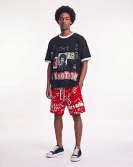 Mixed Emotions Graffiti Shorts Red