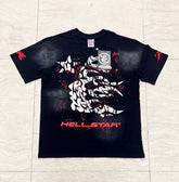Hellstar Vintage Wash Claw & Star Graphic Oversized T-Shirt - Black