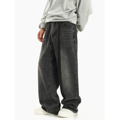 Gray Elastic Waist Jeans