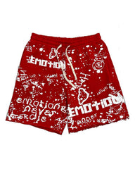 Mixed Emotions Graffiti Shorts Red