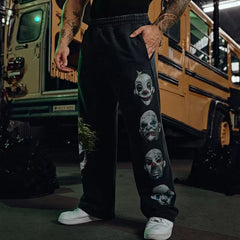 American fashion brand YOUNG LA sports pants for men and women's fitness training printed casual straight leg pants
