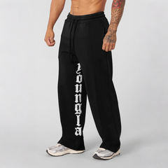 European and American trendy brand YOUNG LA sports printed fitness pants for men's training, running, drawstring, casual straight leg pants