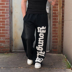 American fashion brand YOONGLA fitness training loose sports pants European and American embroidered straight leg pants Cross border foreign trade