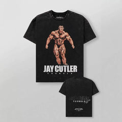 美式潮牌YOUNGLA联名Jay Cutler运动健身短袖水洗宽松棉质上衣T恤