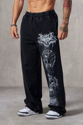 American trendy brand YOONGLA fitness training pants for European and American runners, loose straight leg printed casual pants