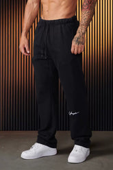 Autumn and Winter Trendy Brand YoungLa Men's Straight Leg Pants Heavy duty Woolen Embroidery Pants Jogger Sports Fitness Pants