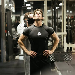 Cross border foreign trade American trendy brand YOUNG LA leisure sports fitness running jogging men's stretch t-shirt training suit