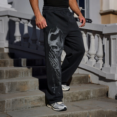 New American High Street Retro Hip Hop YOUNG LA Men's Fitness Sports Pants European and American Trendy Brand Casual Straight Pants