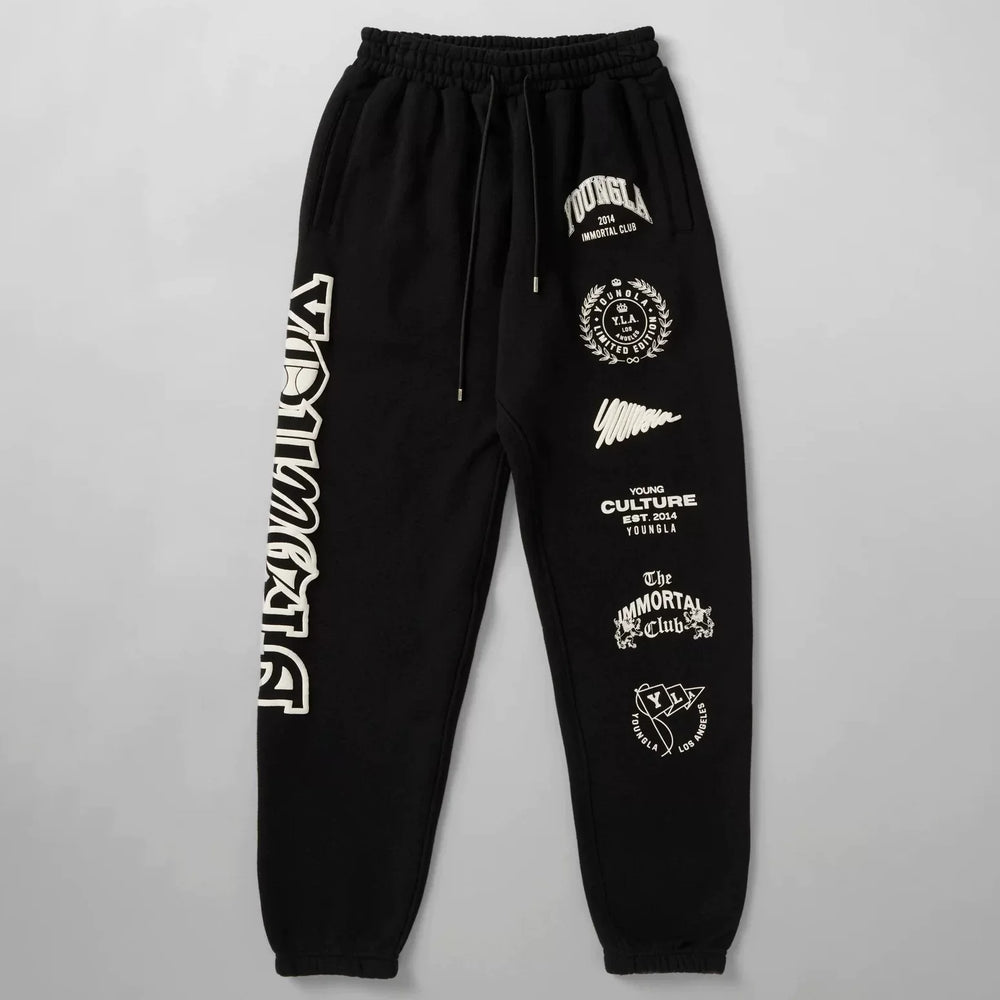 Cross-border foreign trade European and American trendy brand youngLa sports trousers American muscle fitness exercise casual foot trousers