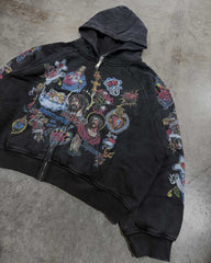 Righteous Risen King Zip Up Hoodie Black