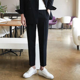 Elastic Cropped Suit Pants