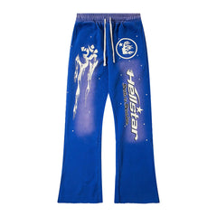 Hellstar Washed Fleece Graphic Sweatpants (Blue)
