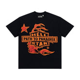 Hellstar Vintage Wash Flame Badge Graphic Oversized T-Shirt