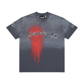 Hellstar Red Drip Gradient Vintage Wash Oversized T-Shirt