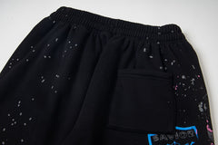 Hellstar Rhinestone & Washed Graphic Sweatpants (Black)