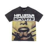 Hellstar Vintage Washed Torn Lips Graphic Oversized T-Shirt