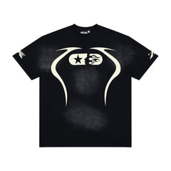 Hellstar Star Flame Face Graphic Oversized T-Shirt
