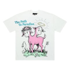 Hellstar Studios Lamb Graphic Oversized Cotton T-Shirt