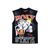 Hellstar basketball rams printed distressed unlined tank top