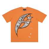 Hellstar Star Logo Graphic Oversized T-Shirt - Vibrant Orange