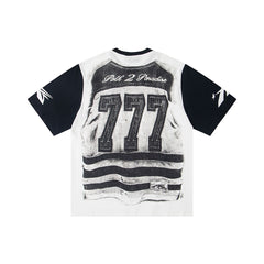 Hellstar High-Definition Graphic Spliced Short Sleeve T-Shirt – White