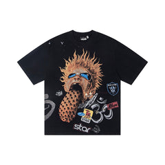 Hellstar Spiky Graphic Oversized T-Shirt in Black