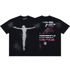 Hellstar Brain Cross Graphic Oversized Cotton T-Shirt