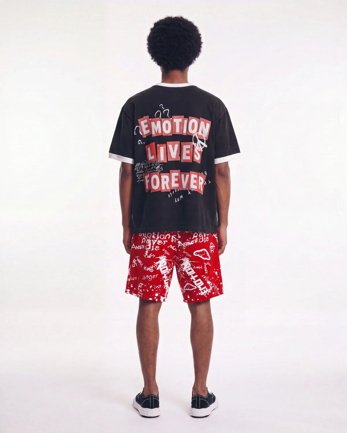 Mixed Emotions Graffiti Shorts Red