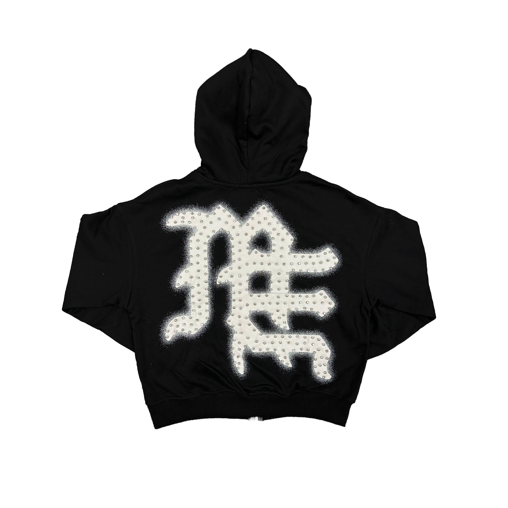 Mixed Emotions Black ‘End’ Rhinestone hoodie