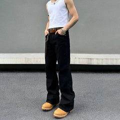 Black Straight-leg Jeans