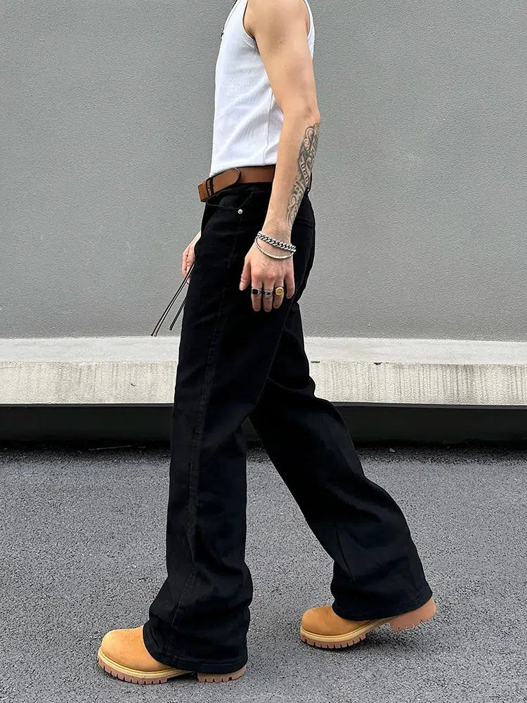 Black Straight-leg Jeans