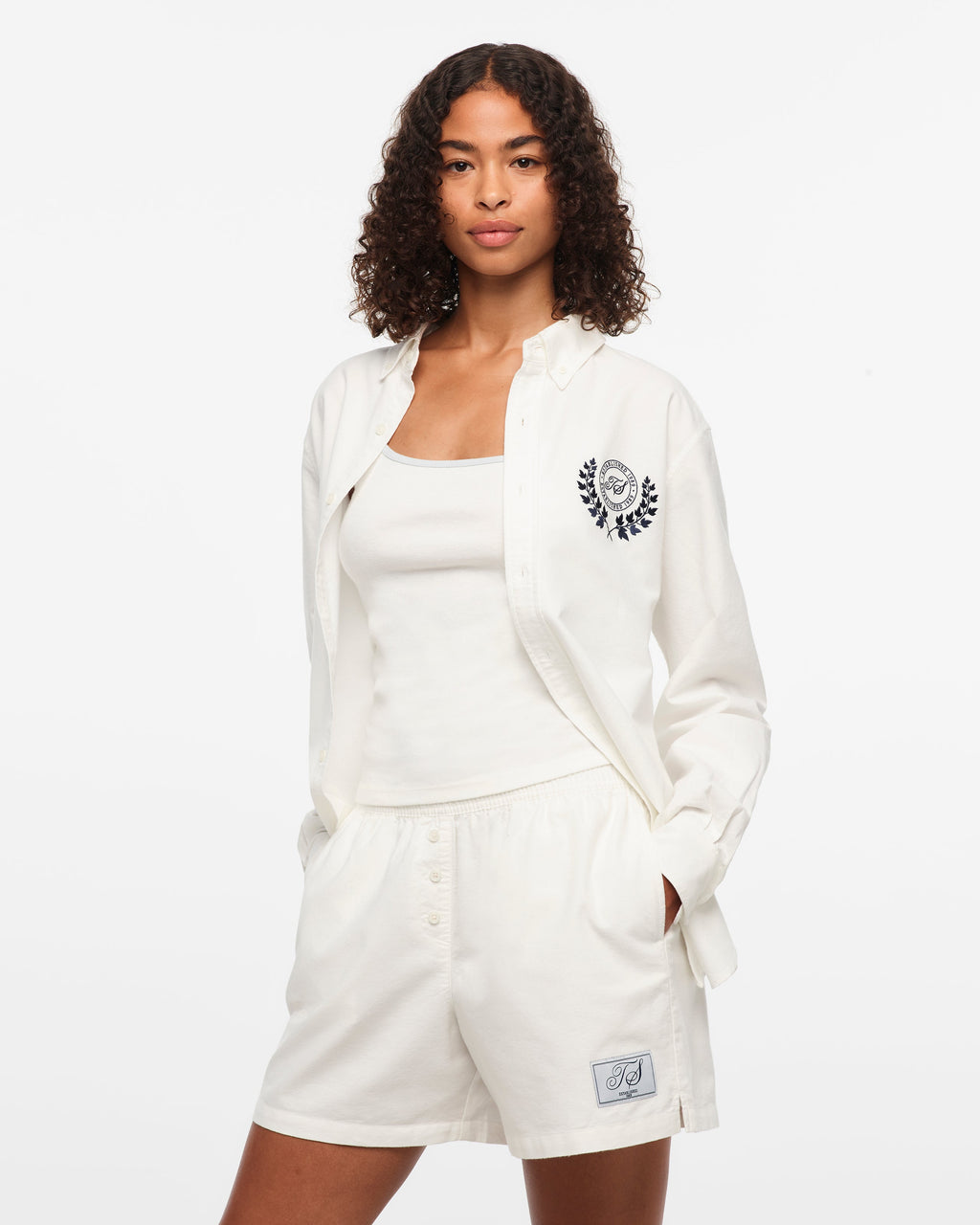 TS Crest White Oxford Shirt
