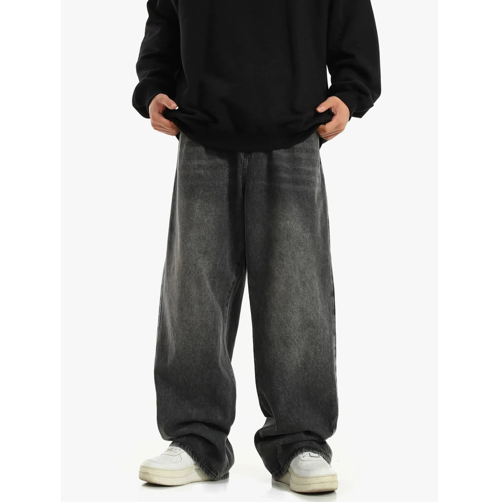 Gray Elastic Waist Jeans