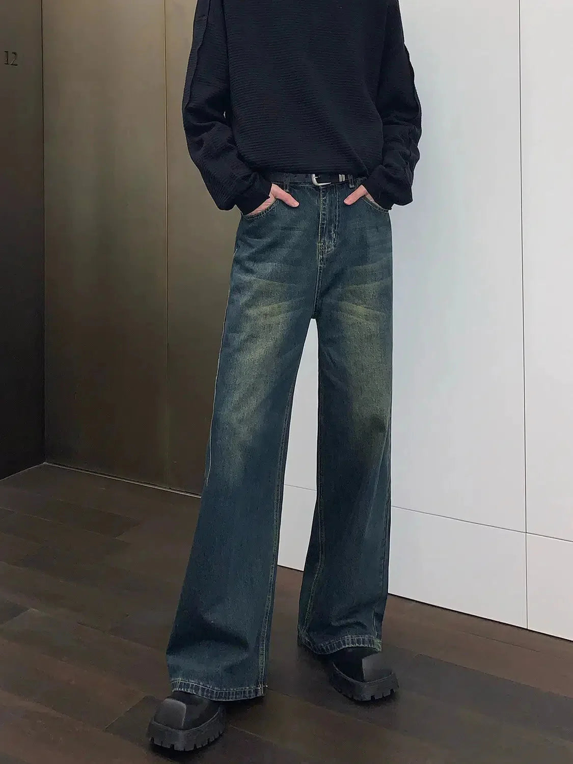 High Waist Straight Leg Jeans