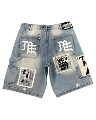 Mixed Emotions AI Denim Shorts Blue
