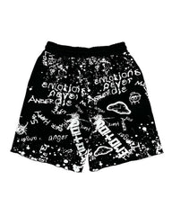 Mixed Emotions Graffiti Shorts Black