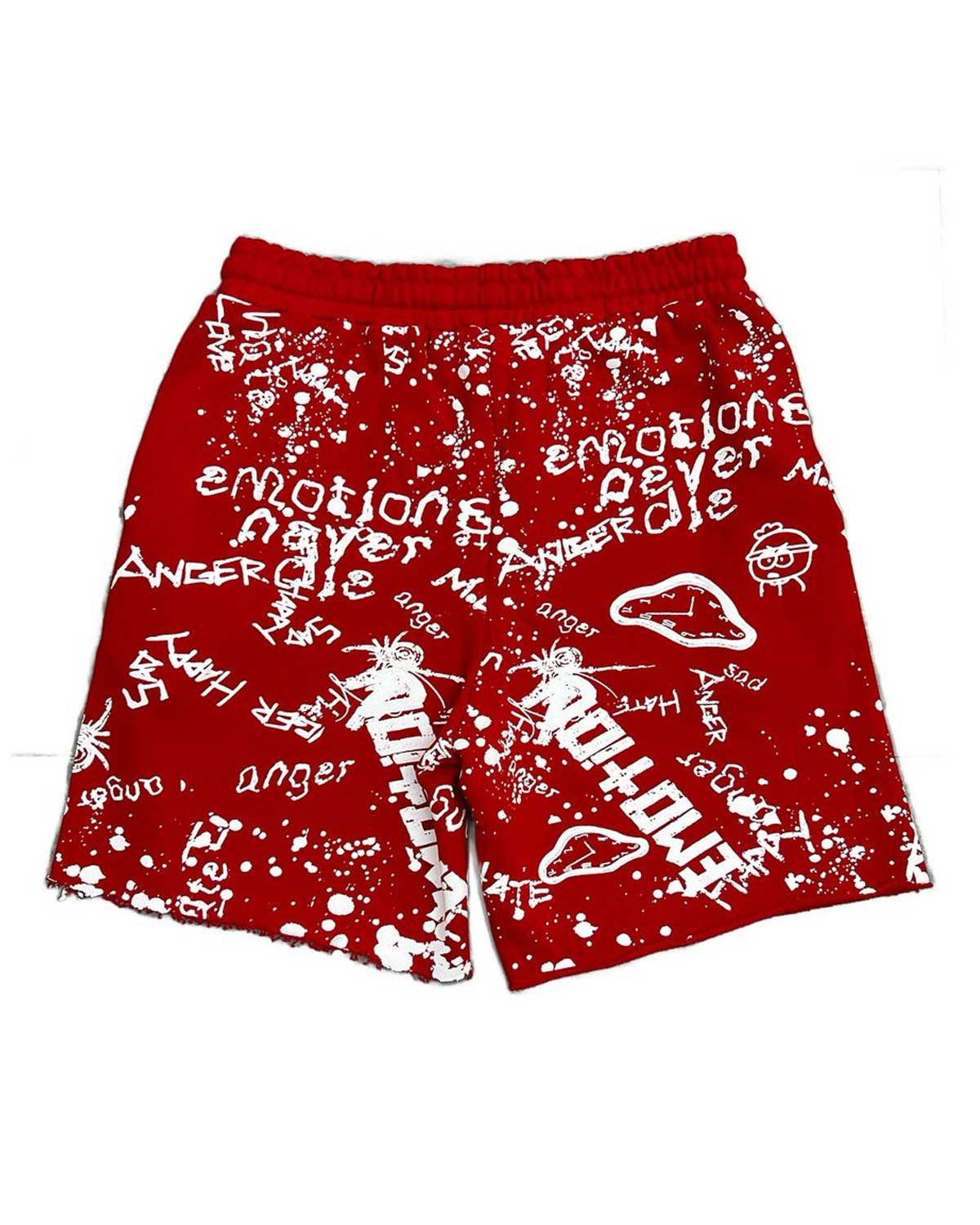 Mixed Emotions Graffiti Shorts Red