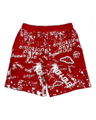 Mixed Emotions Graffiti Shorts Red