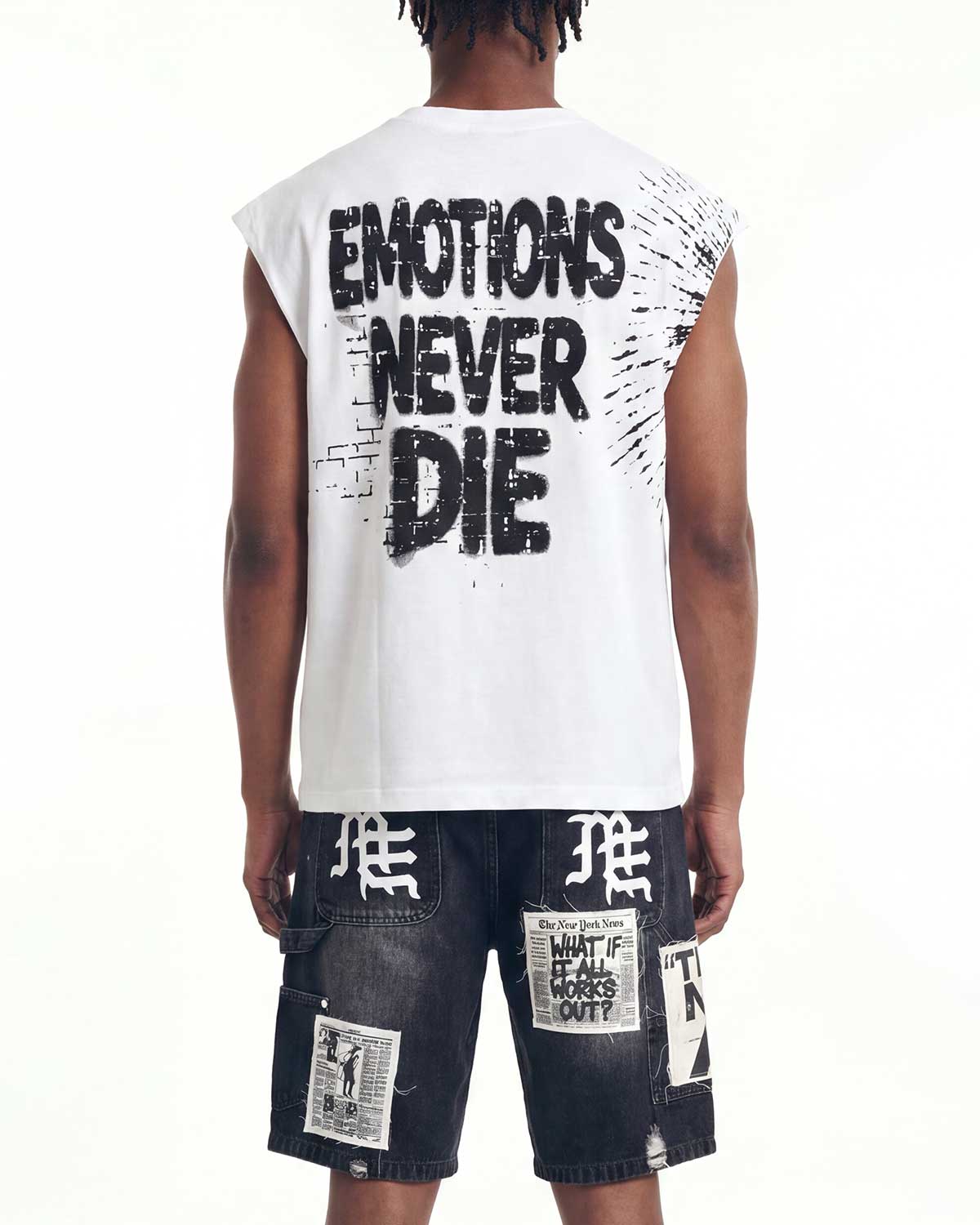 Mixed Emotions AI Denim Shorts Black