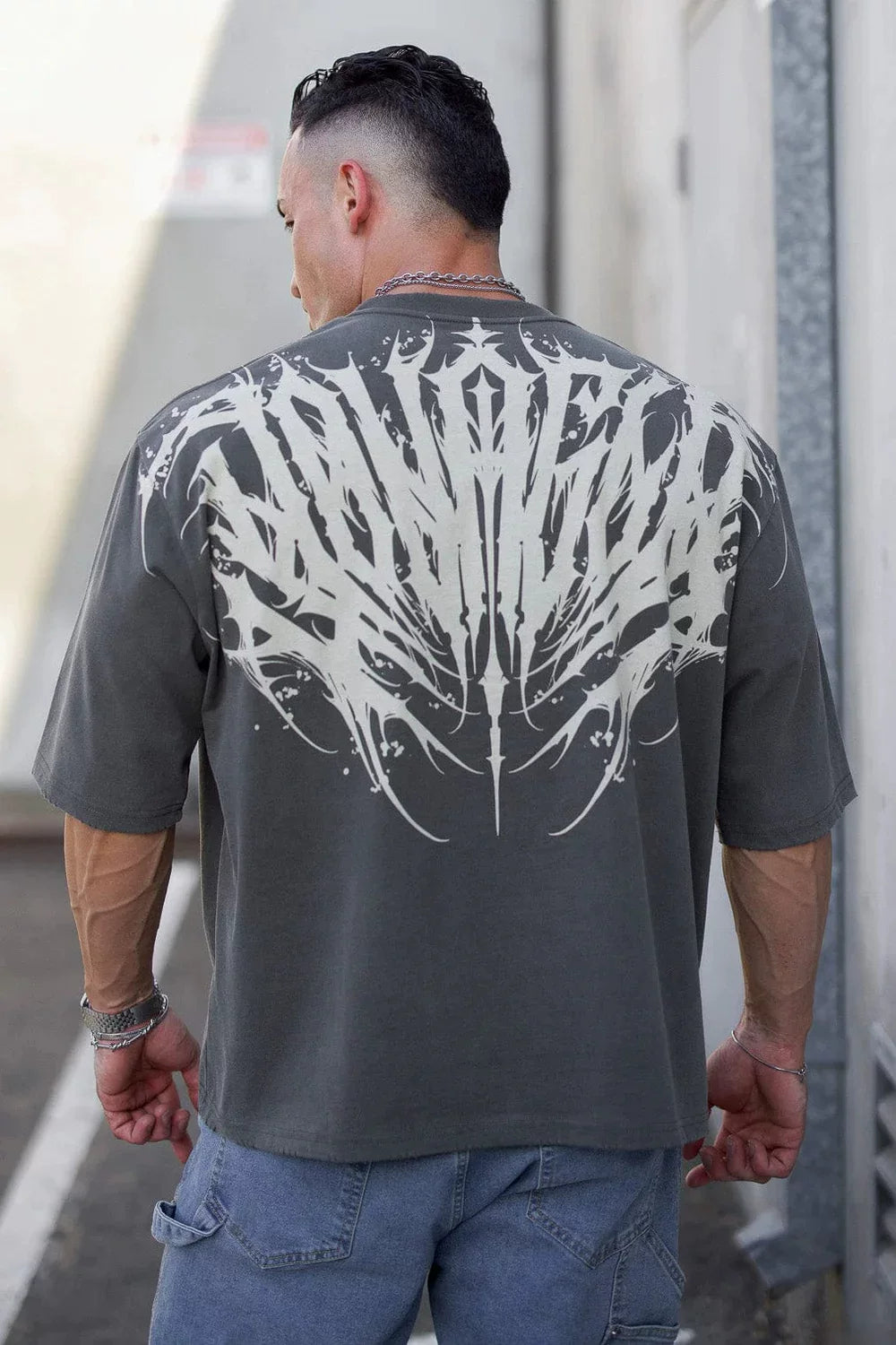 Cross border foreign trade, European and American trendy brand YOUNG LA sports T-shirt, American fitness, leisure, running, training, printed cotton short sleeved shirt
