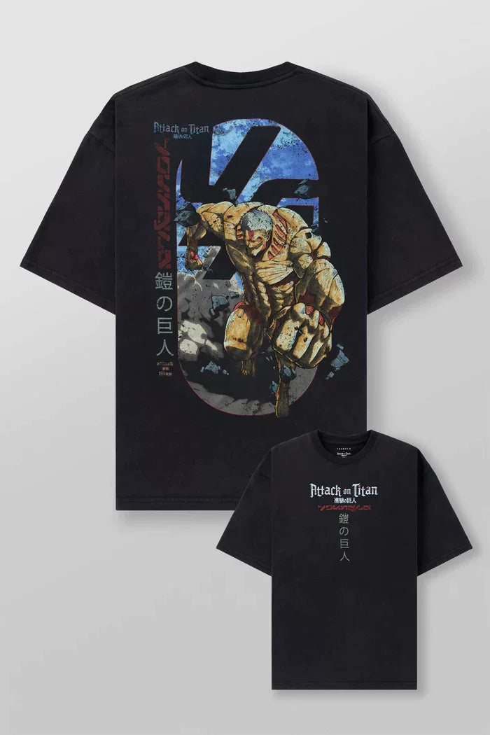 New American Trendy Brand YOUNGLA Alliance Attack on Titan Loose Large T-shirt Fitness Sports Short Sleeve