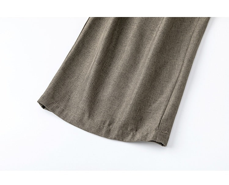 Pleated Wide Leg Casual Pants