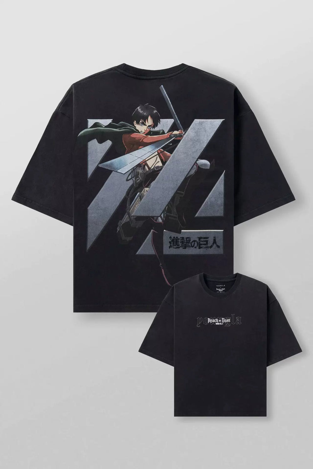 European and American trend YOONGLA oversized T-shirt alliance Attack on Titan jogging fitness pure cotton short sleeved shirt