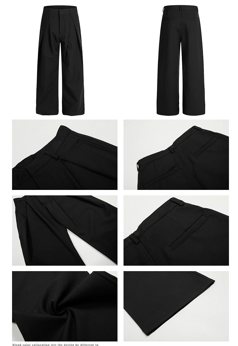 Pleated Wide-Leg A-Line Pants