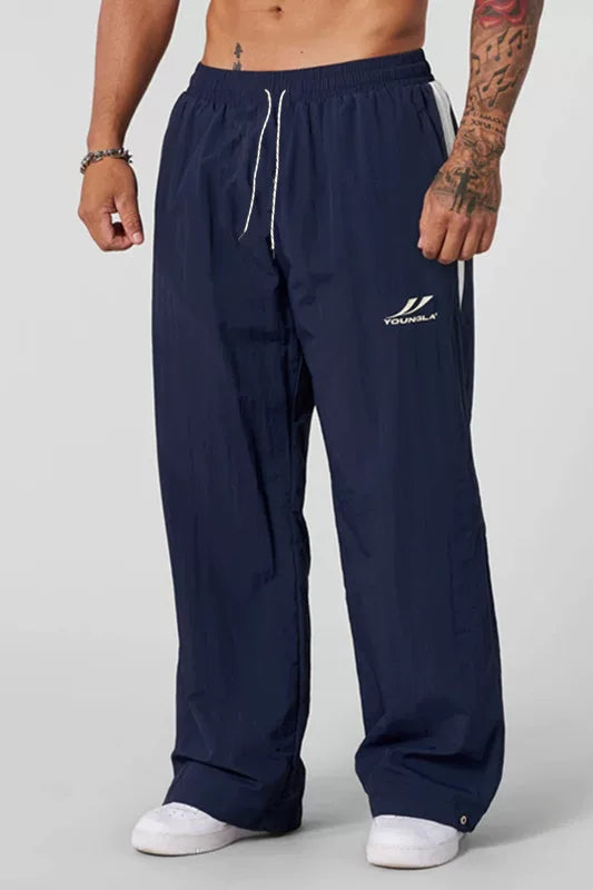 American fashion brand YOUNGLA splicing loose sports pants European and American fitness training trend casual pants cross-border