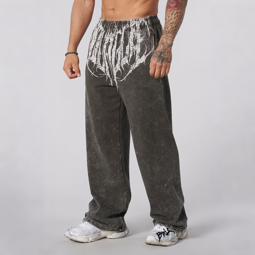 New American fashion brand YOUNG LA fitness training casual loose straight leg pants men's jogging sports pants foreign trade
