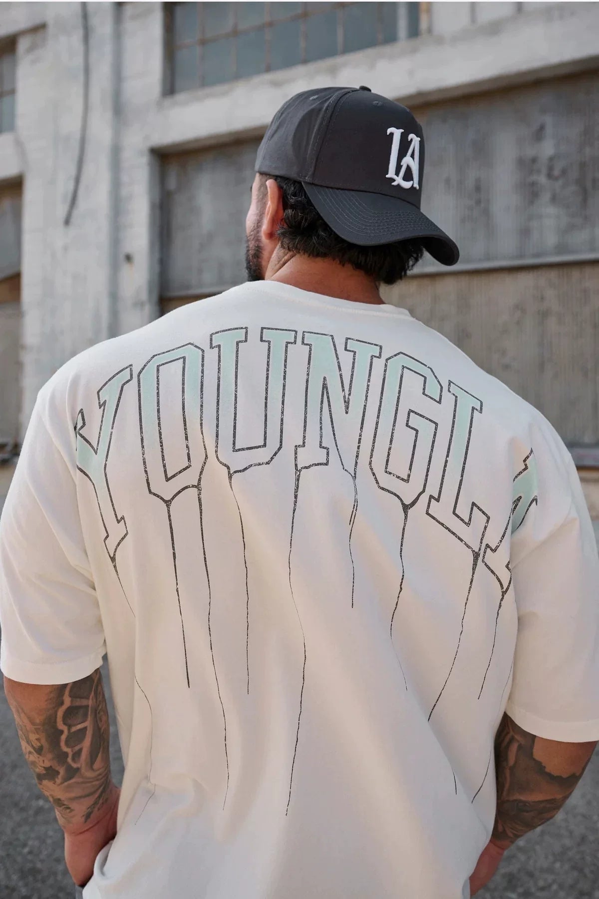 European and American trendy brand Youngla sports T-shirt American casual T-shirt fitness loose round neck short sleeved cross-border foreign trade