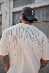 European and American trendy brand Youngla sports T-shirt American casual T-shirt fitness loose round neck short sleeved cross-border foreign trade
