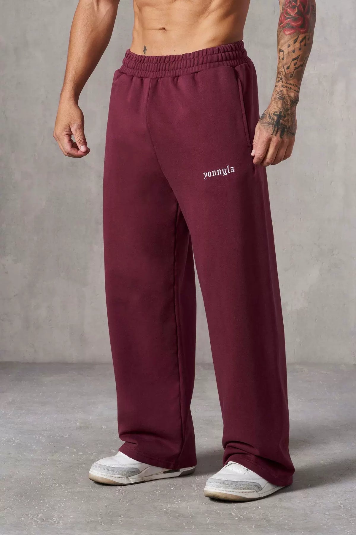 European and American fashion brand YOUNG LA men's straight leg sports pants, American jogging and fitness training embroidery casual long pants (2)