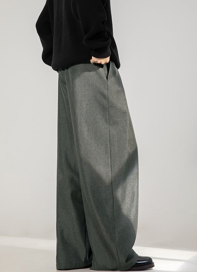 Pleated Wide Leg Casual Pants